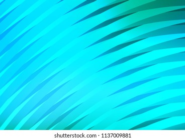 Light Blue, Green vector texture with colored curved lines. Decorative shining illustration with lines on abstract template. The pattern can be used for websites.