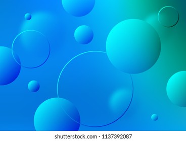 Light Blue, Green vector texture with disks. Abstract illustration with colored bubbles in nature style. The pattern can be used for beautiful websites.