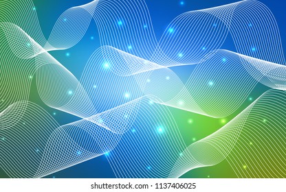 Light Blue, Green vector texture with birthday confetti. Decorative shining illustration with ribbons on abstract template. The pattern can be used for birthday gifts, congratulations.