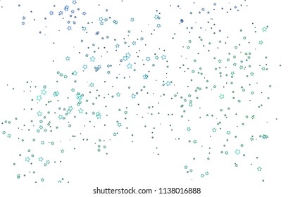 Light Blue, Green vector texture with beautiful stars. Modern geometrical abstract illustration with stars. Smart design for your business advert.
