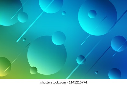 Light Blue, Green vector texture with disks. Abstract illustration with colored bubbles in nature style. Completely new template for your brand book.