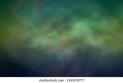 Light Blue, Green vector texture with milky way stars. Blurred decorative design in simple style with galaxy stars. Pattern for astrology websites.
