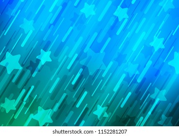 Light Blue, Green vector texture with colored lines. Lines on blurred abstract background with gradient. Best design for your ad, poster, banner.