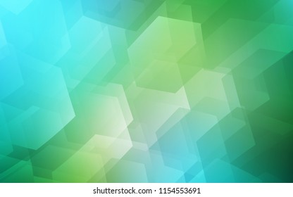 Light Blue, Green vector texture with colorful hexagons. Design in abstract style with hexagons. Pattern can for your ad, booklets.