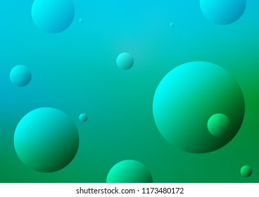 Light Blue, Green vector texture with disks. Blurred decorative design in abstract style with bubbles. The pattern can be used for beautiful websites.