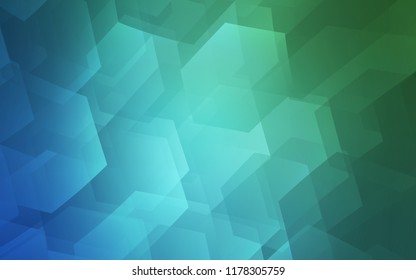Light Blue, Green vector texture with colorful hexagons. Illustration with set of colorful hexagons. Pattern can for your ad, booklets.
