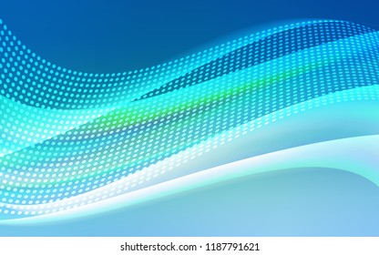 Light Blue, Green vector texture with disks, lines. Design with connection of dots and lines on colorful background. Pattern for design of window blinds, curtains.