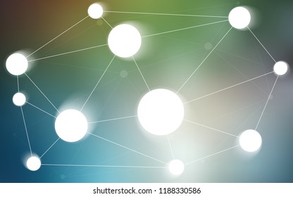 Light Blue, Green vector texture with disks, lines. Illustration with set of colorful abstract circles and lines. Completely new template for your brand book.
