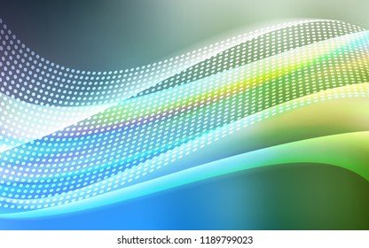 Light Blue, Green vector texture with disks, lines. Colorful illustration with circles and lines in futuristic style. Template for business cards, websites.