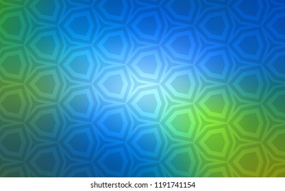 Light Blue, Green vector texture with colorful hexagons. Design in abstract style with hexagons. Design for website posters, banners.