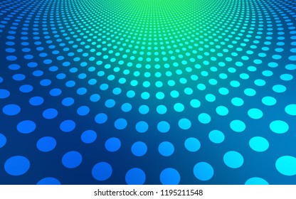 Light Blue, Green vector texture with disks. Blurred bubbles on abstract background with colorful gradient. Beautiful design for your business advert.