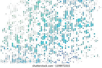 Light Blue, Green vector texture with disks. Glitter abstract illustration with blurred drops of rain. Pattern for ads, booklets.