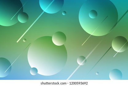 Light Blue, Green vector texture with disks. Blurred bubbles on abstract background with colorful gradient. Pattern can be used for ads, leaflets.