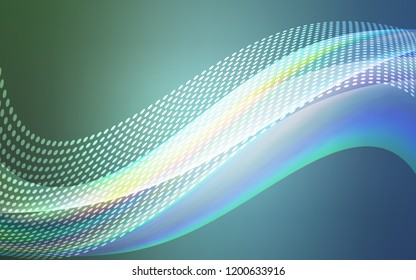 Light Blue, Green vector texture with disks, lines. Glitter abstract illustration with connection of triangle structure. Design for your business advert.