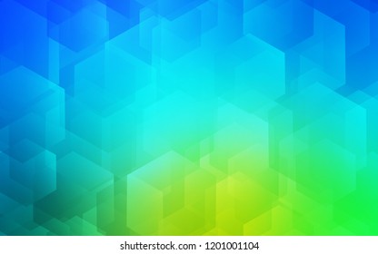 Light Blue, Green vector texture with colorful hexagons. Design in abstract style with hexagons. Pattern for texture of wallpapers.