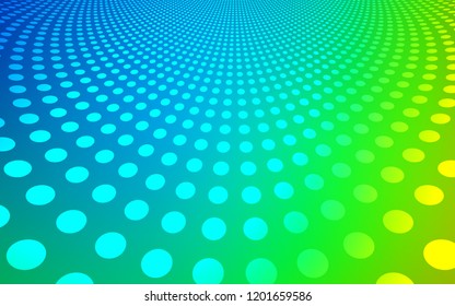 Light Blue, Green vector texture with disks. Abstract illustration with colored bubbles in nature style. Pattern can be used for futuristic ad, booklets.