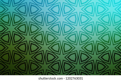 Light Blue, Green vector texture with beautiful stars. Glitter abstract illustration with colored stars. Best design for your ad, poster, banner.