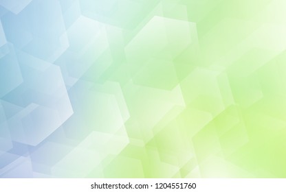 Light Blue, Green vector texture with colorful hexagons. Glitter abstract illustration in hexagonal style. Pattern can be used for landing pages.