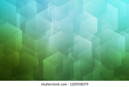 Light Blue, Green vector texture with colorful hexagons. Colorful hexagons on white backdrop. Pattern can be used for landing pages.