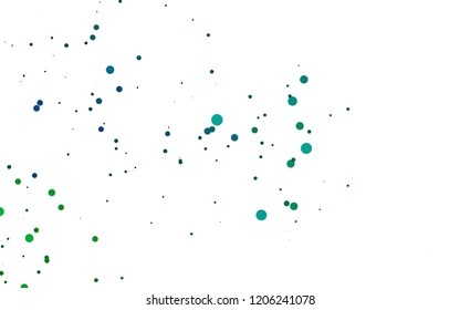 Light Blue, Green vector texture with disks. Blurred decorative design in abstract style with bubbles. Pattern for ads, booklets.