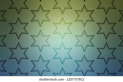 Light Blue, Green vector texture with beautiful stars. Blurred decorative design in simple style with stars. Smart design for your business advert.