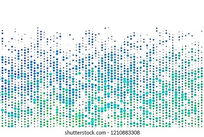 Light Blue, Green vector texture with disks. Beautiful colored illustration with blurred circles in nature style. Pattern of water, rain drops.