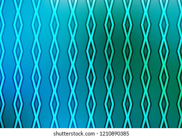 Light Blue, Green vector texture with lines, rhombuses. Glitter abstract illustration with colorful lines, rhombuses. Pattern for business booklets, leaflets.