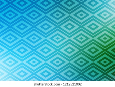 Light Blue, Green vector texture with lines, rhombuses. Modern geometric abstract illustration with lines, squares. Smart design for your business advert.