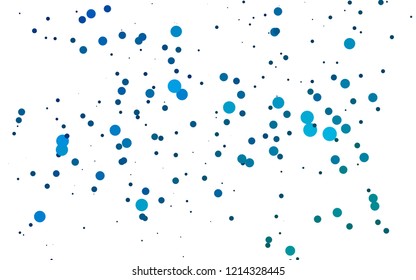 Light Blue, Green vector texture with disks. Glitter abstract illustration with blurred drops of rain. Pattern of water, rain drops.