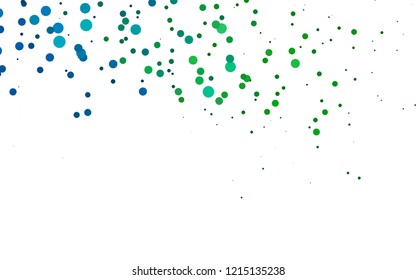 Light Blue, Green vector texture with disks. Modern abstract illustration with colorful water drops. Pattern for beautiful websites.