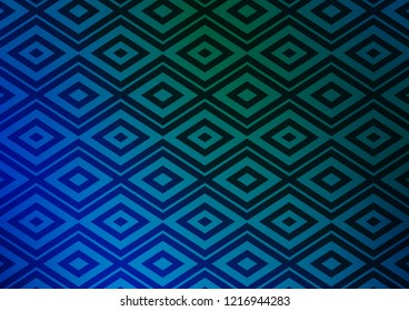 Light Blue, Green vector texture with lines, rhombuses. Colorful decorative design in simple style with lines, rhombuses. Backdrop for TV commercials.