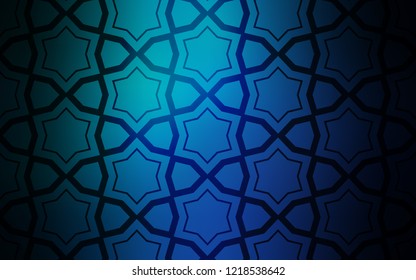 Light Blue, Green vector texture with beautiful stars. Stars on blurred abstract background with gradient. Smart design for your business advert.