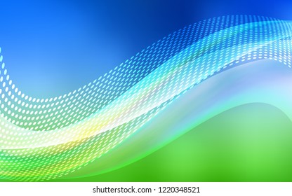 Light Blue, Green vector texture with disks, lines. Design with connection of dots and lines on colorful background. Pattern for futuristic ad, booklets.