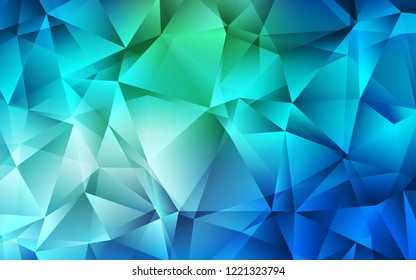 Light Blue, Green vector texture in triangular style. Abstract gradient illustration with triangles. Pattern for busines ad, booklets, leaflets