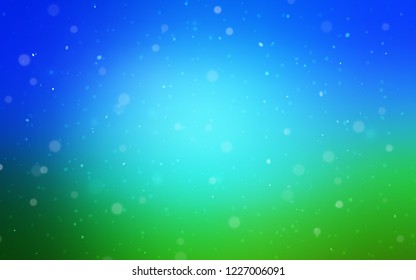 Light Blue, Green vector texture with colored snowflakes. Modern geometrical abstract illustration with crystals of ice. The pattern can be used for new year leaflets.