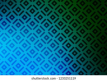 Light Blue, Green vector texture with lines, rhombuses. Colorful illustration with lines, cubes on abstract template. Pattern for ads, posters, banners.