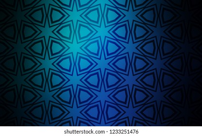 Light Blue, Green vector texture with beautiful stars. Stars on blurred abstract background with gradient. Smart design for your business advert.