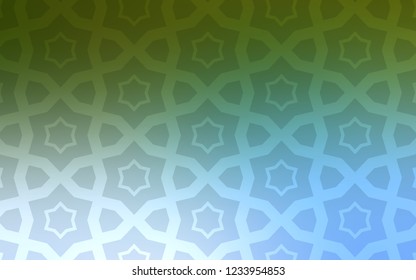 Light Blue, Green vector texture with beautiful stars. Shining colored illustration with stars. Template for sell phone backgrounds.