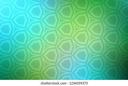 Light Blue, Green vector texture with colorful hexagons. Illustration with set of colorful hexagons. Pattern for landing pages.