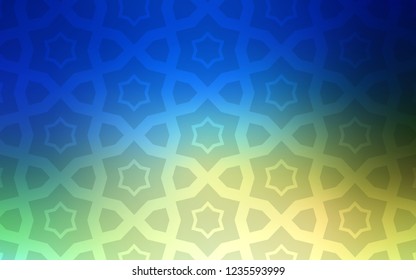 Light Blue, Green vector texture with beautiful stars. Shining colored illustration with stars. Best design for your ad, poster, banner.