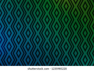 Light Blue, Green vector texture with lines, rhombuses. Colorful lines, squares on abstract background with gradient. Pattern for websites, landing pages.