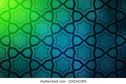 Light Blue, Green vector texture with beautiful stars. Decorative illustration with stars on abstract template. Smart design for your business advert.