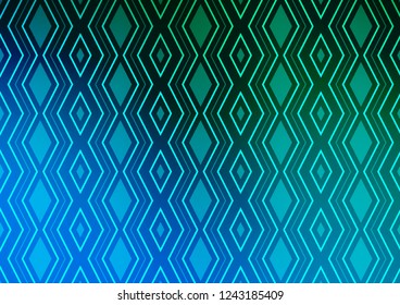 Light Blue, Green vector texture with lines, rhombuses. Shining colorful illustration with lines, rectangles. Pattern for ads, posters, banners.