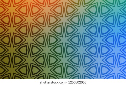 Light Blue, Green vector texture with beautiful stars. Shining colored illustration with stars. Pattern for new year ad, booklets.