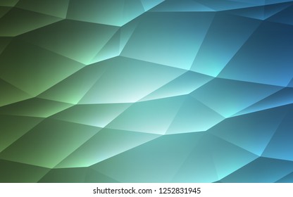 Light Blue, Green vector texture in triangular style. Beautiful illustration with triangles in nature style. Modern template for your landing page.