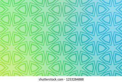 Light Blue, Green vector texture with beautiful stars. Blurred decorative design in simple style with stars. Template for sell phone backgrounds.