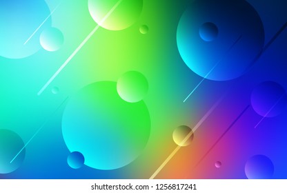 Light Blue, Green vector texture with disks. Abstract illustration with colored bubbles in nature style. Beautiful design for your business advert.
