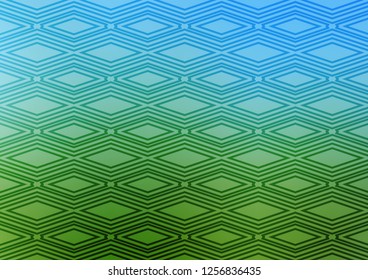 Light Blue, Green vector texture with lines, rhombuses. Colorful decorative design in simple style with lines, rhombuses. Backdrop for TV commercials.