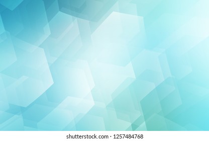 Light Blue, Green vector texture with colorful hexagons. Illustration with set of colorful hexagons. Pattern can be used for landing pages.