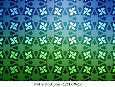 Light Blue, Green vector texture in poly style with cubes. Lines, rhombus with colorful gradient. Pattern for commercials.